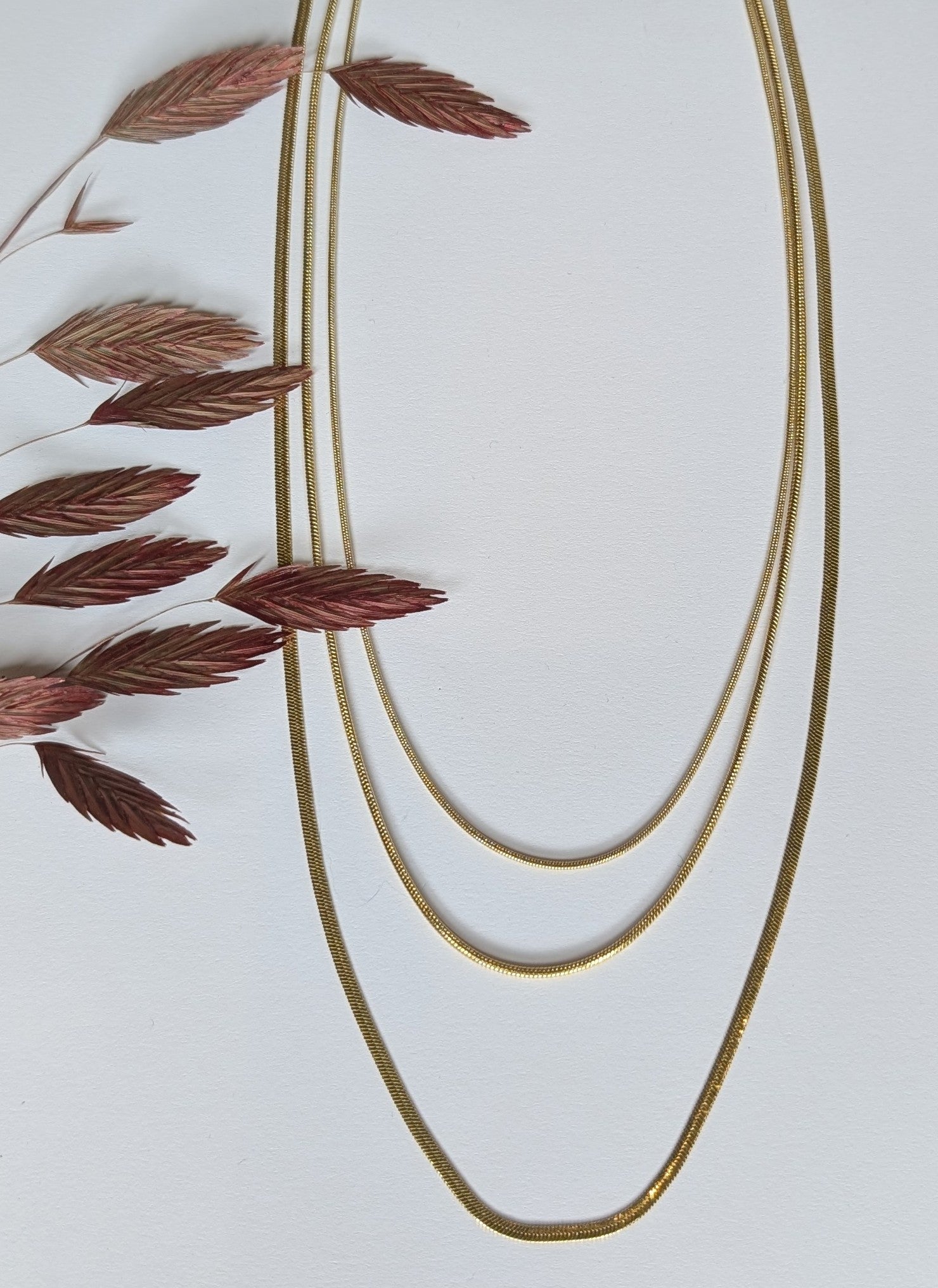 Collier 3 rangs Maille Serpent