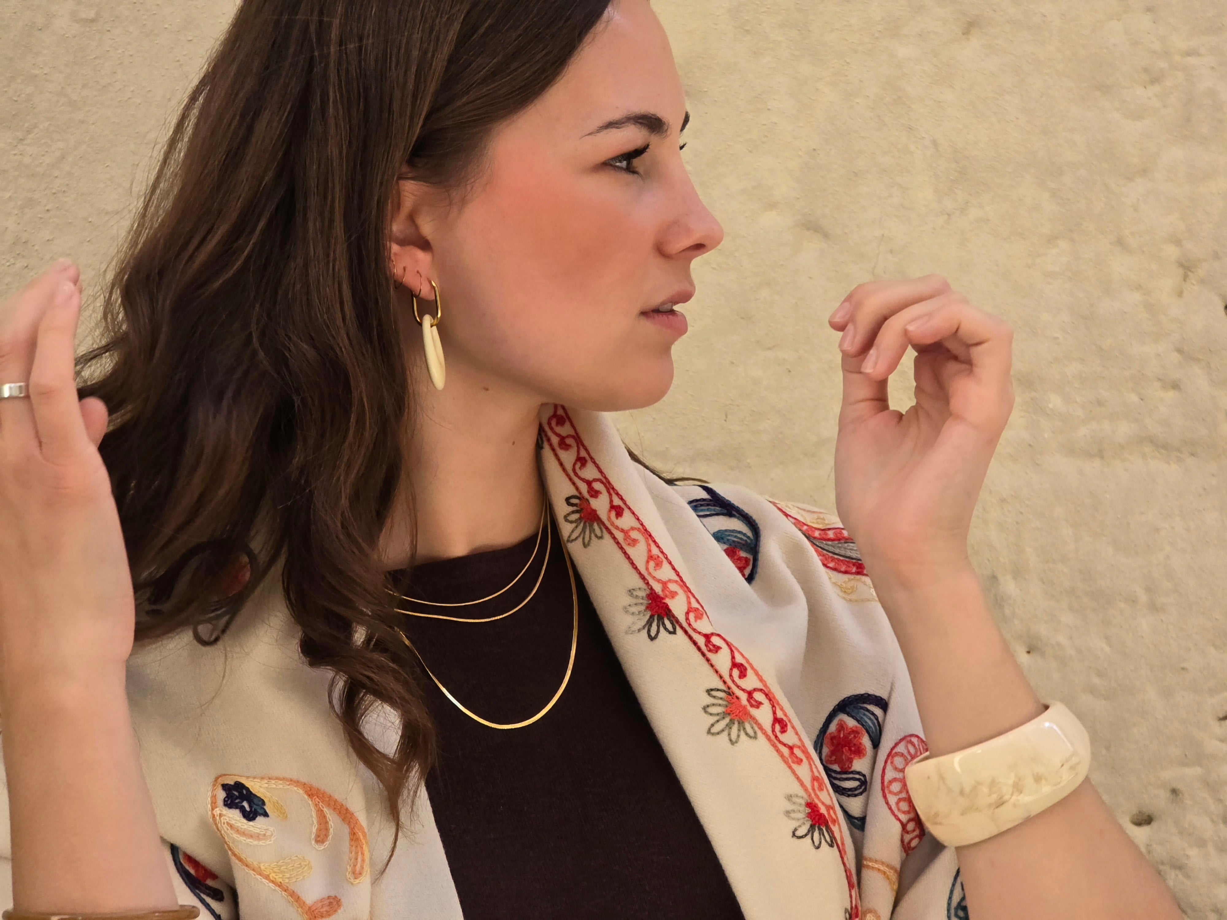 Collier 3 rangs Maille Serpent